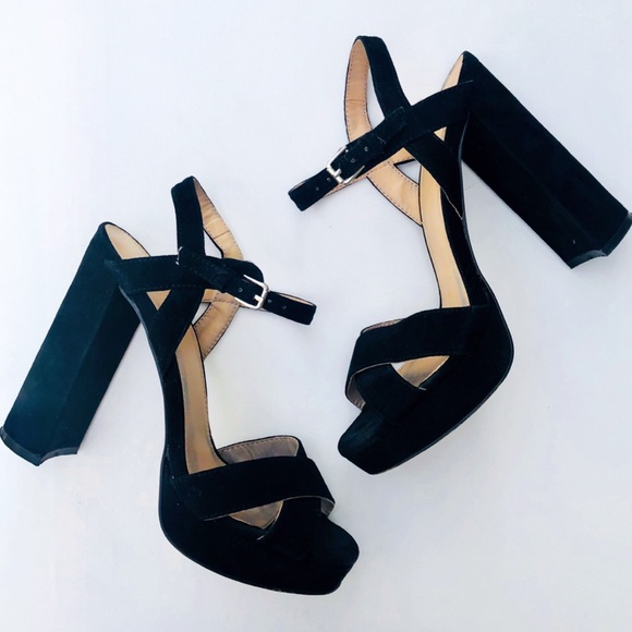 topshop black sandal heels